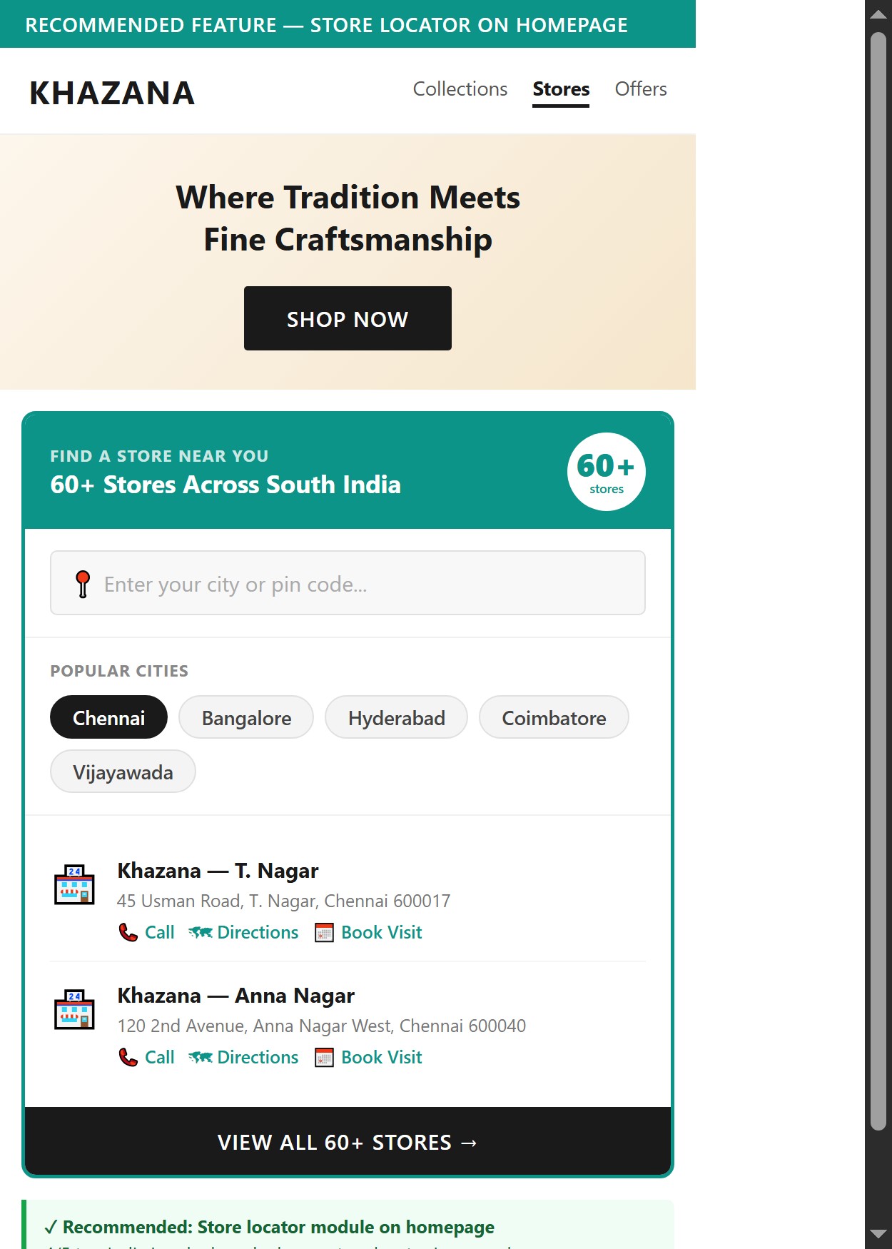Proposed design â€” Store Locator module